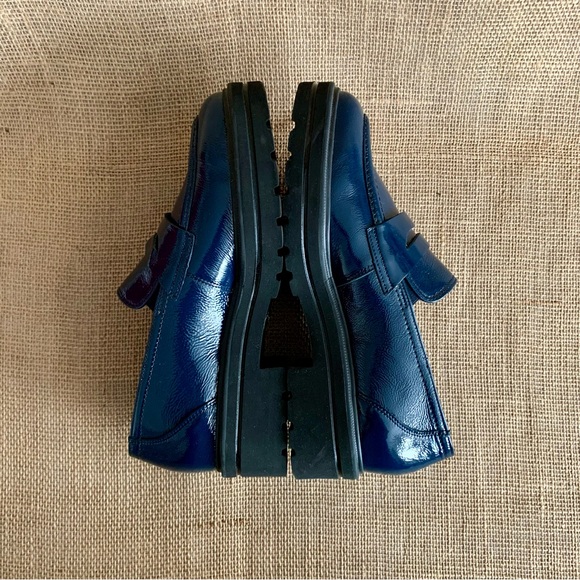 PAUL GREEN Loafer Blue Crinkle Patent Leather Samone US Size 8, Austria Size 5.5 - Picture 4 of 12
